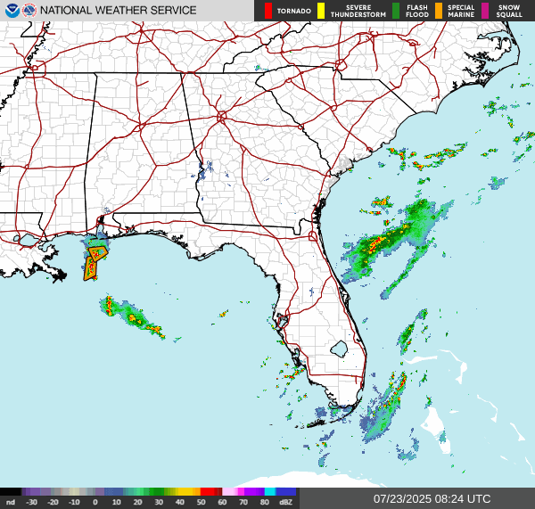 Weather radar map